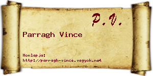 Parragh Vince névjegykártya