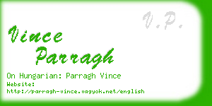 vince parragh business card